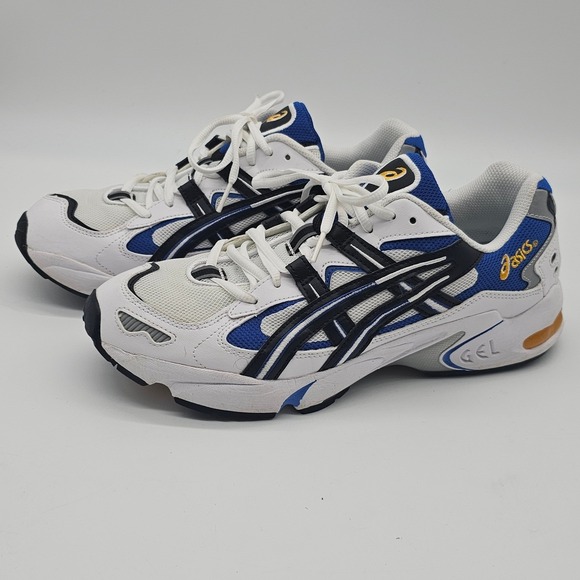 Asics Gel Running Shoes Mens Size 10 White Blue Black Yellow Sneakers - Picture 3 of 8